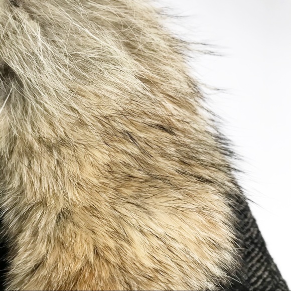 Elie Tahari Wool Coat - Coyote Fur Collar - Picture 7 of 11